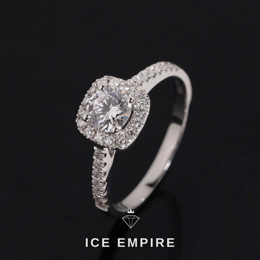 Iced Out 18K Gold Lab Grown Diamond Engagement Ring