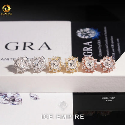 Iced Out 925 Silver Moissanite Earrings