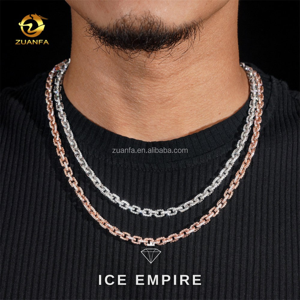 Iced Out Rose Gold Plated Moissanite Cuban Chain