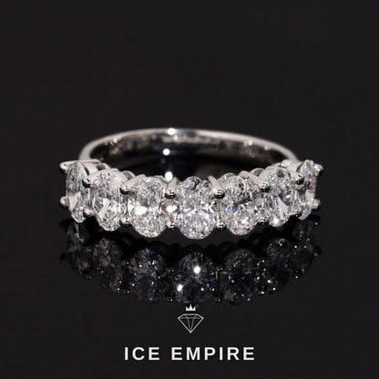 Iced Out 925 Silver Lab Grown Diamond Wedding Band