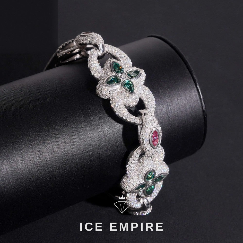 Iced Out Cross Rose Gold Plated Moissanite Cuban Chain