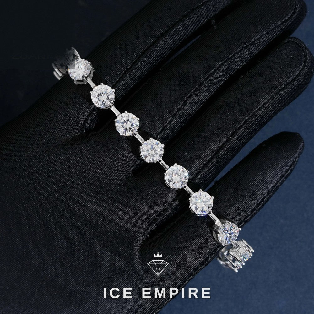 Iced Out 925 Silver Moissanite Tennis Bracelet