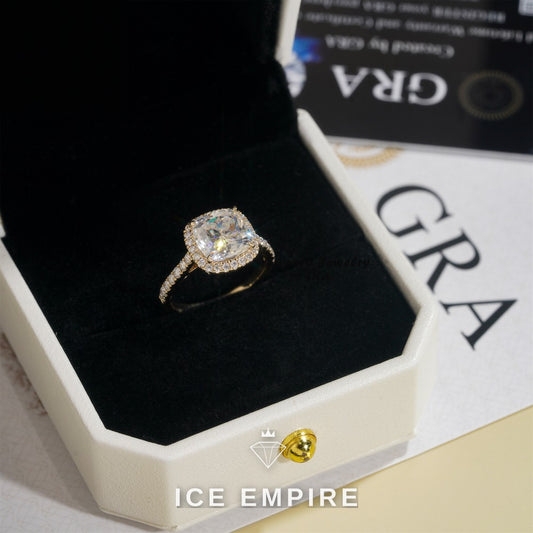 Iced Out Rose Gold Plated Moissanite Ring