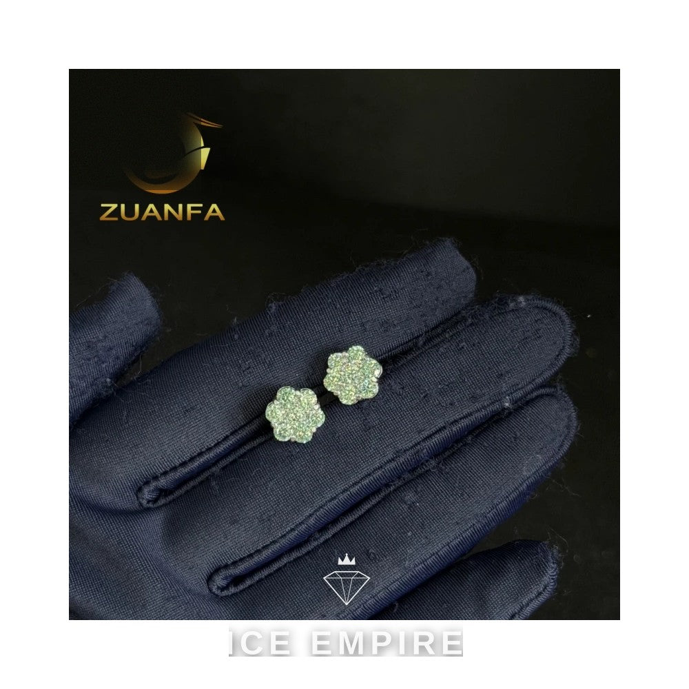 Iced Out 925 Silver Moissanite Earrings