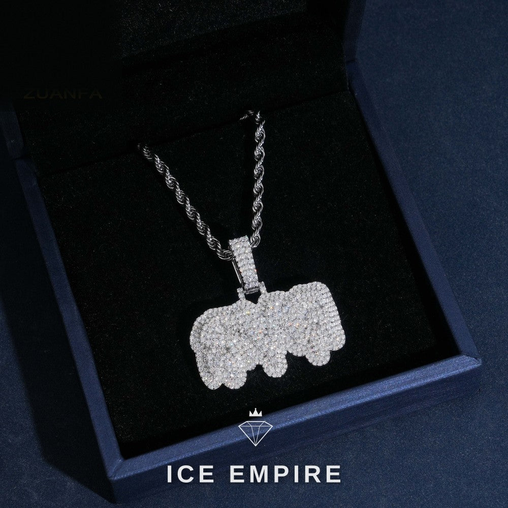 Iced Out Rose Gold Plated Moissanite Pendant