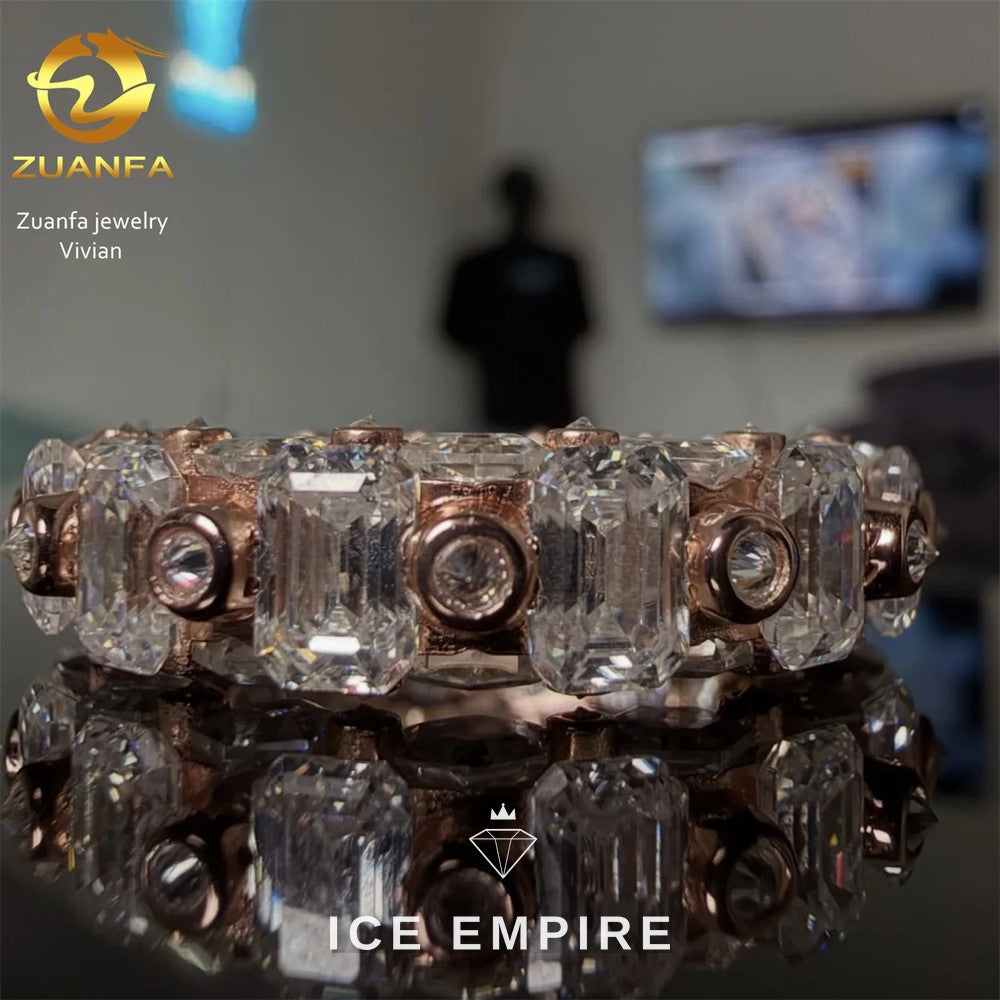 Iced Out 925 Silver Moissanite Ring