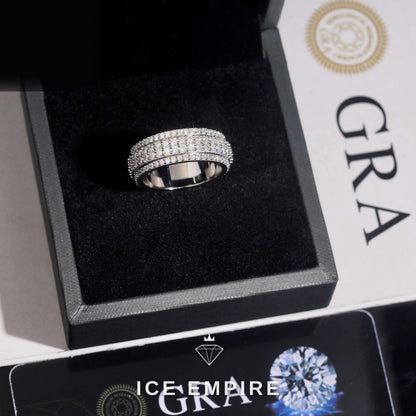 Iced Out 925 Silver Moissanite Ring