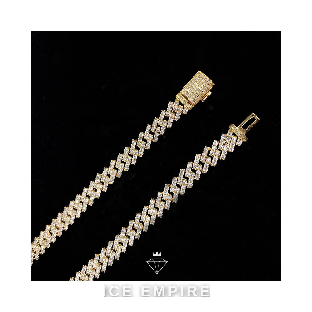 Iced Out Gold Plated Moissanite Cuban Chain