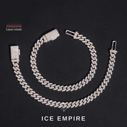 Iced Out 925 Silver Moissanite Cuban Chain