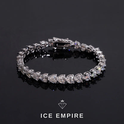 Iced Out Heart 925 Silver Moissanite Tennis Chain