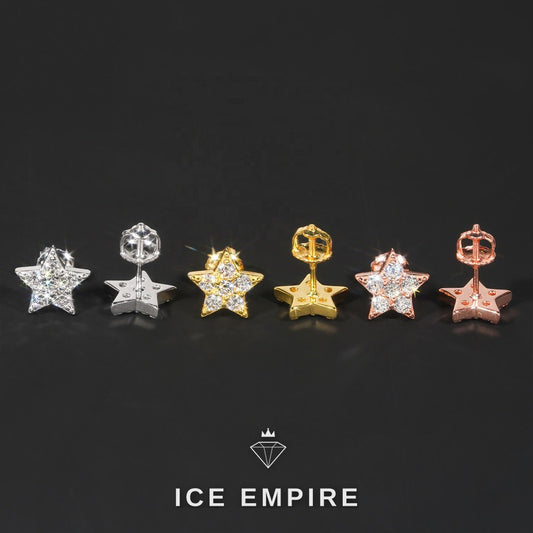 Iced Out Gold Plated Moissanite Earrings