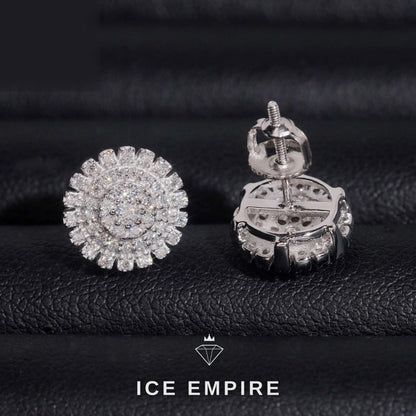 Iced Out 925 Silver Moissanite Stud Earrings