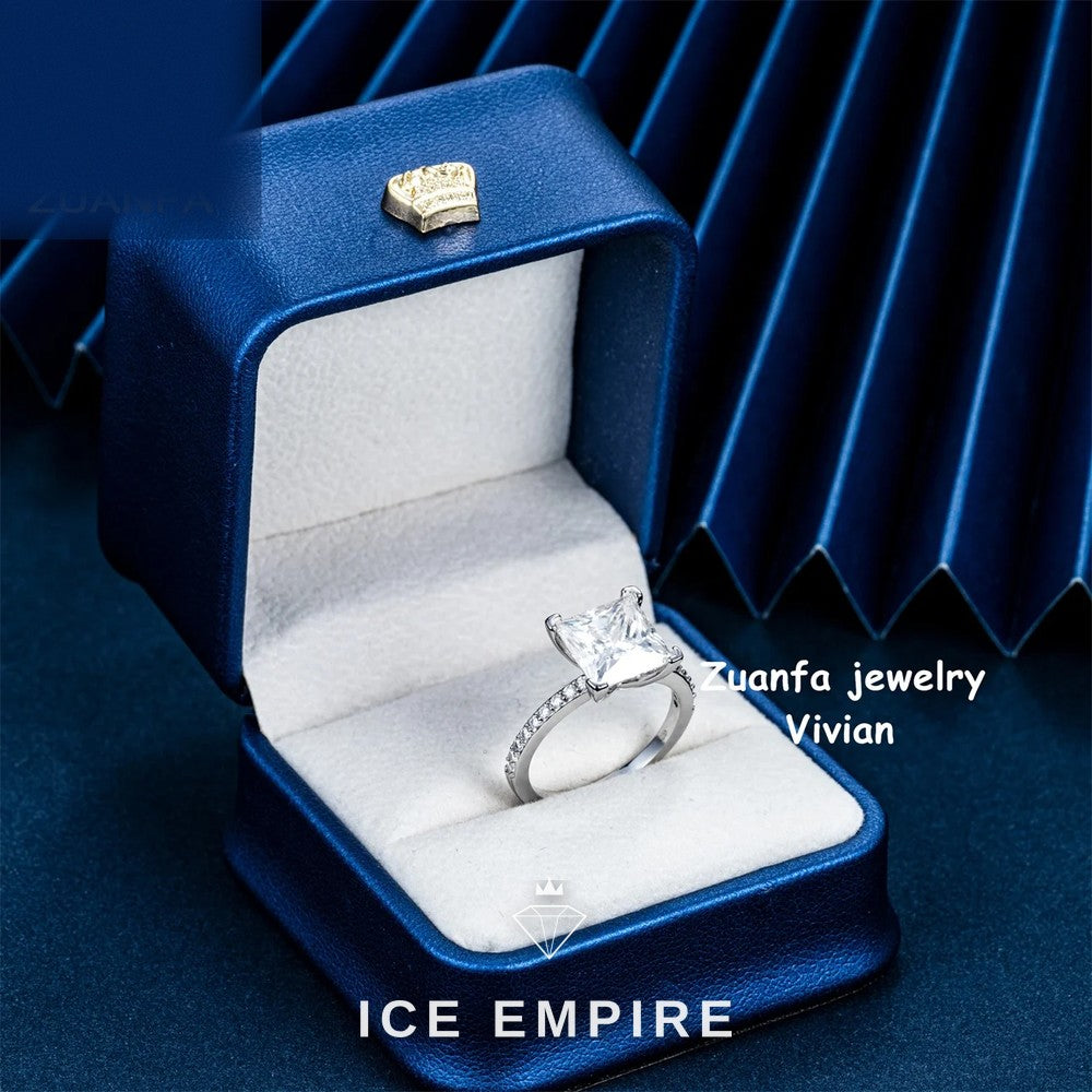 Iced Out 925 Silver Moissanite Ring