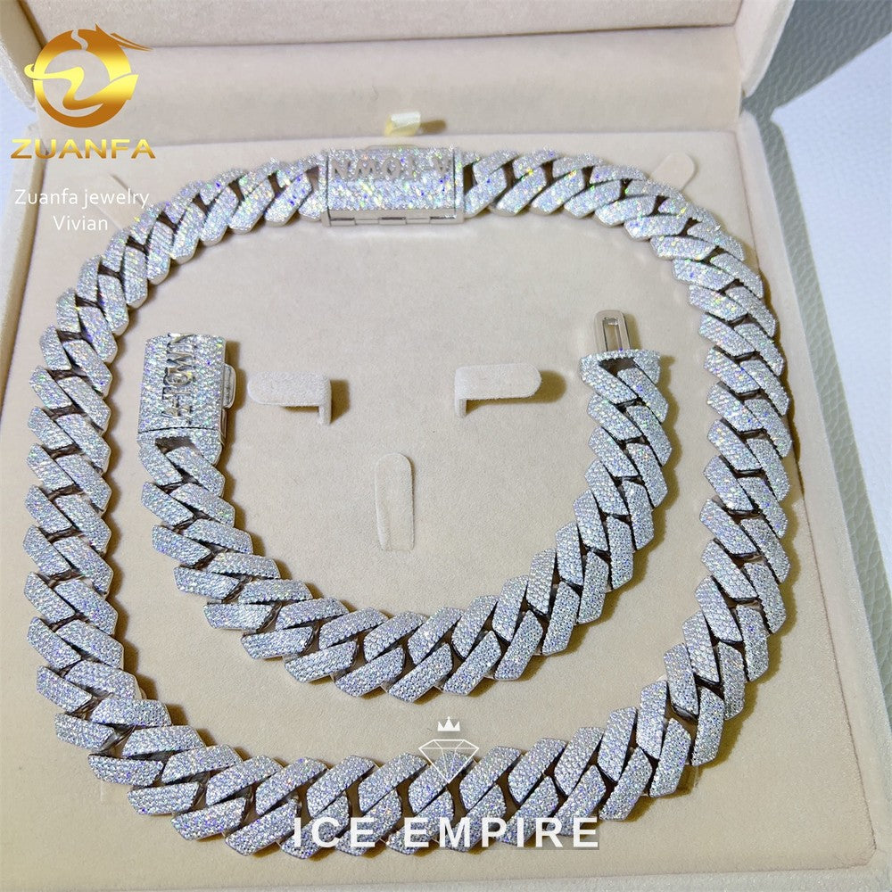 Iced Out Rose Gold Plated Moissanite Cuban Chain