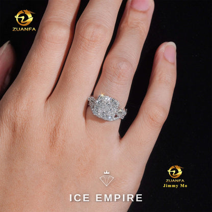 Iced Out 14K Gold Lab Grown Diamond Engagement Ring