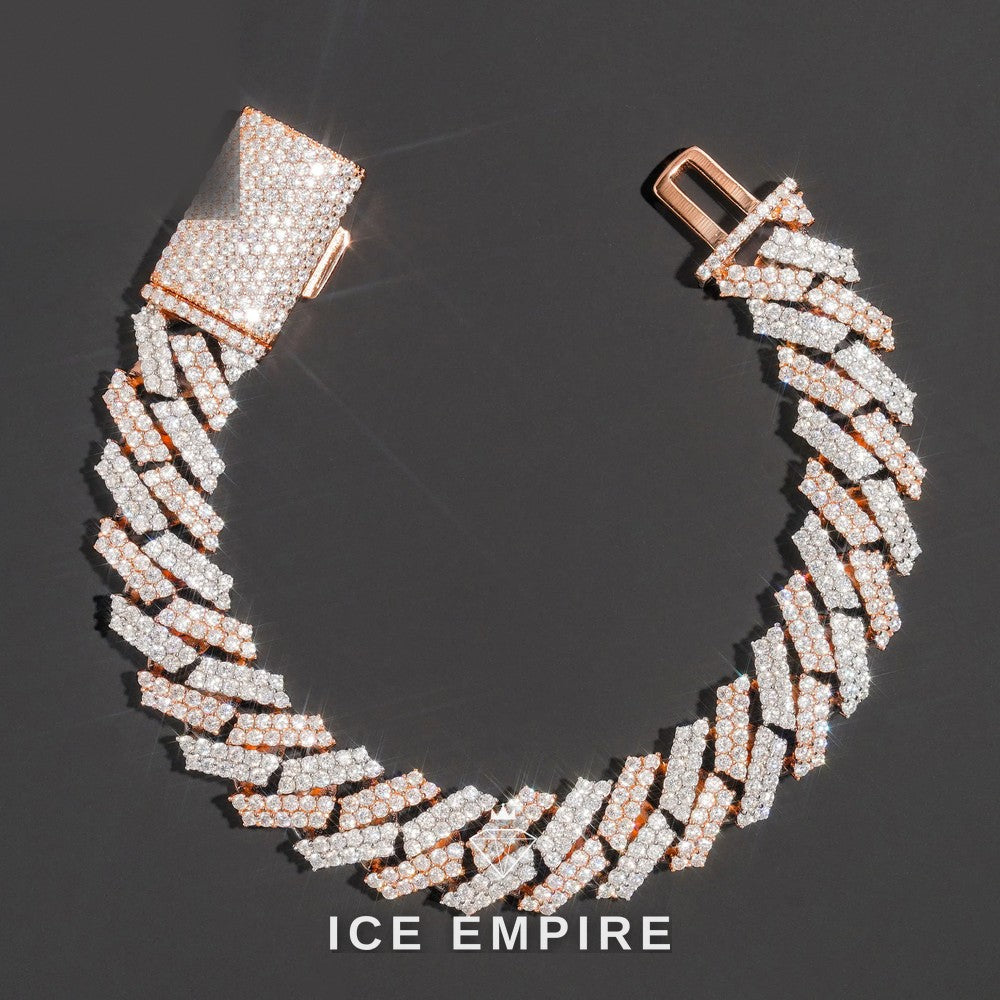 Iced Out Rose Gold Plated Moissanite Cuban Chain