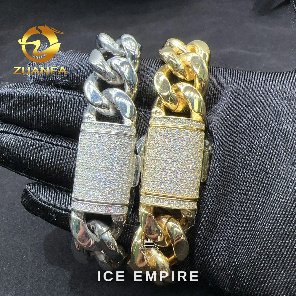 Iced Out Rose Gold Plated Moissanite Cuban Chain