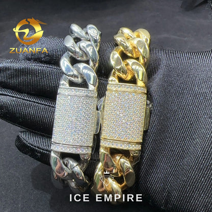 Iced Out Rose Gold Plated Moissanite Cuban Chain