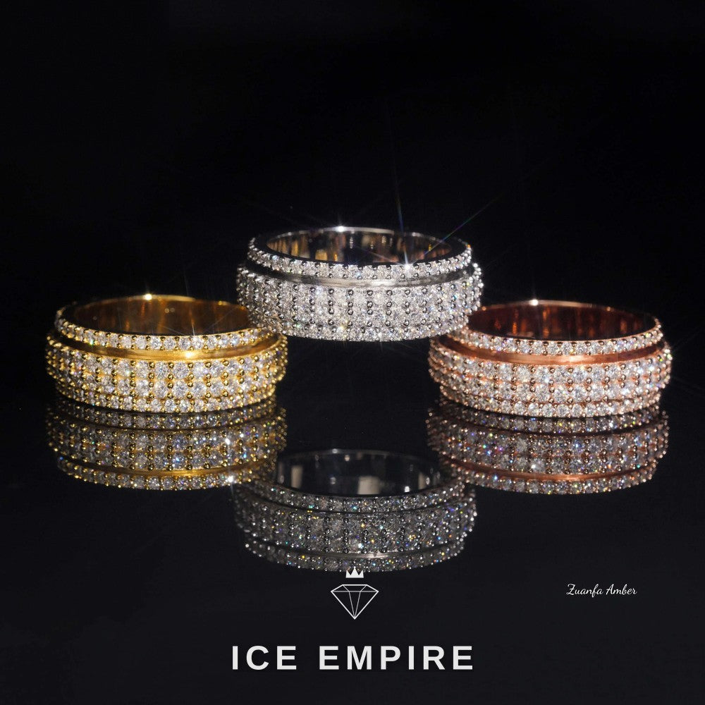 Iced Out Rose Gold Lab Grown Diamond Ring