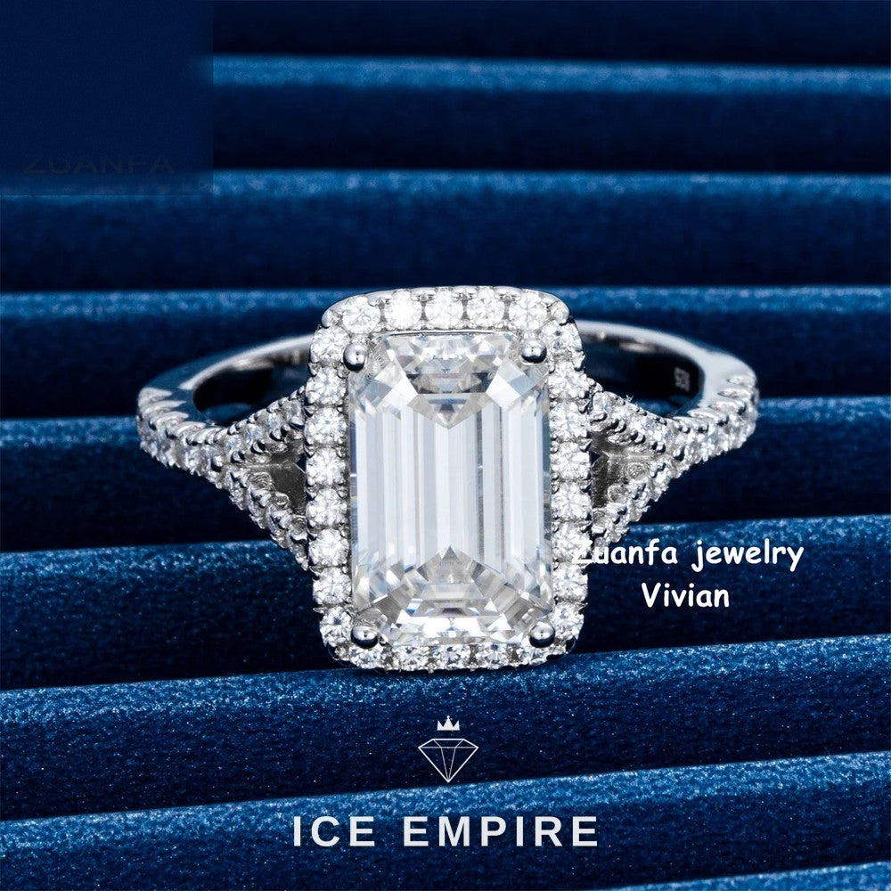 Iced Out 925 Silver Moissanite Ring