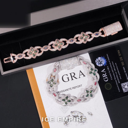 Iced Out 925 Silver Moissanite Cuban Chain