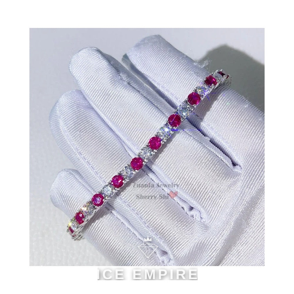 Iced Out Gold Plated Moissanite Tennis Bracelet