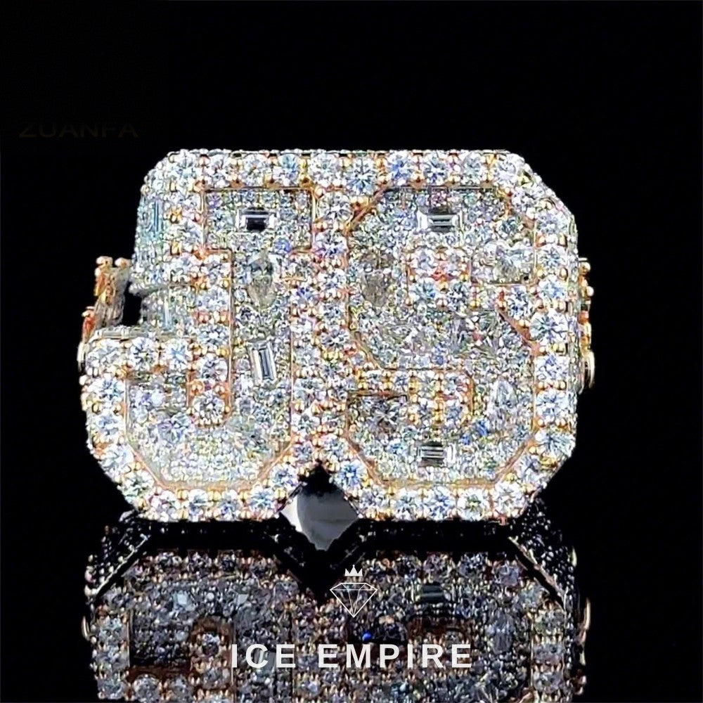 Iced Out 925 Silver Moissanite Ring