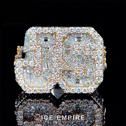 Iced Out 925 Silver Moissanite Ring