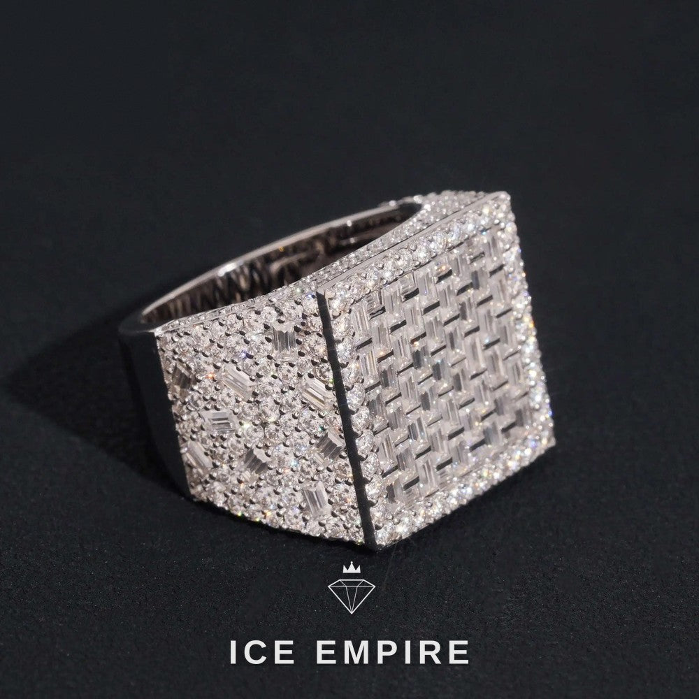 Iced Out Rose Gold Plated Moissanite Ring