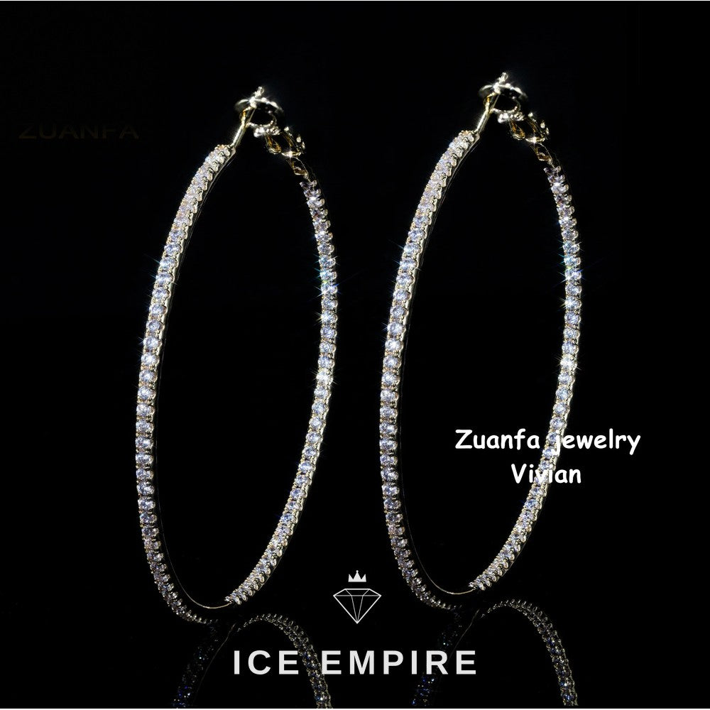 Iced Out 925 Silver Moissanite Earrings