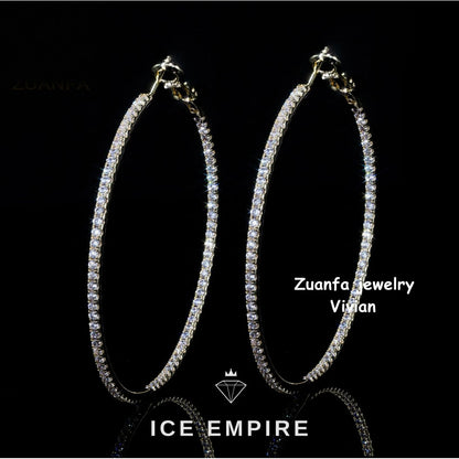 Iced Out 925 Silver Moissanite Earrings