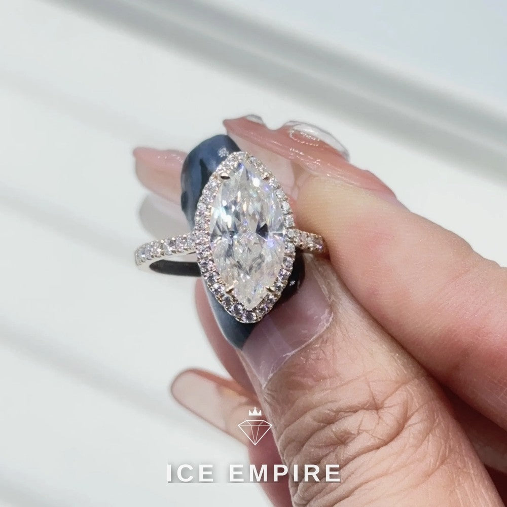 Iced Out Gold Plated Moissanite Wedding Band