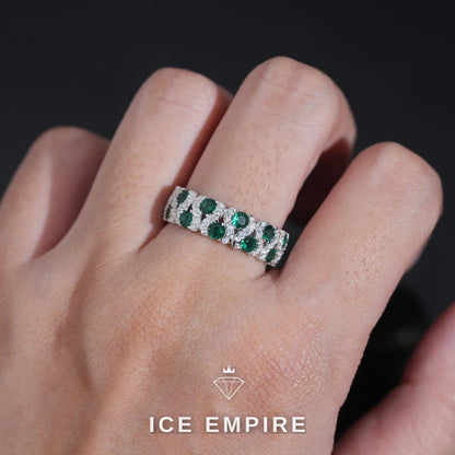 Iced Out 925 Silver Moissanite Engagement Ring