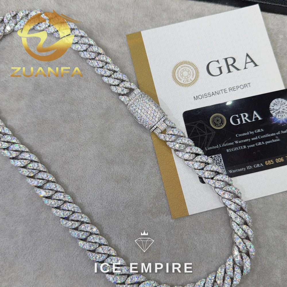 Iced Out Rose Gold Plated Moissanite Cuban Chain