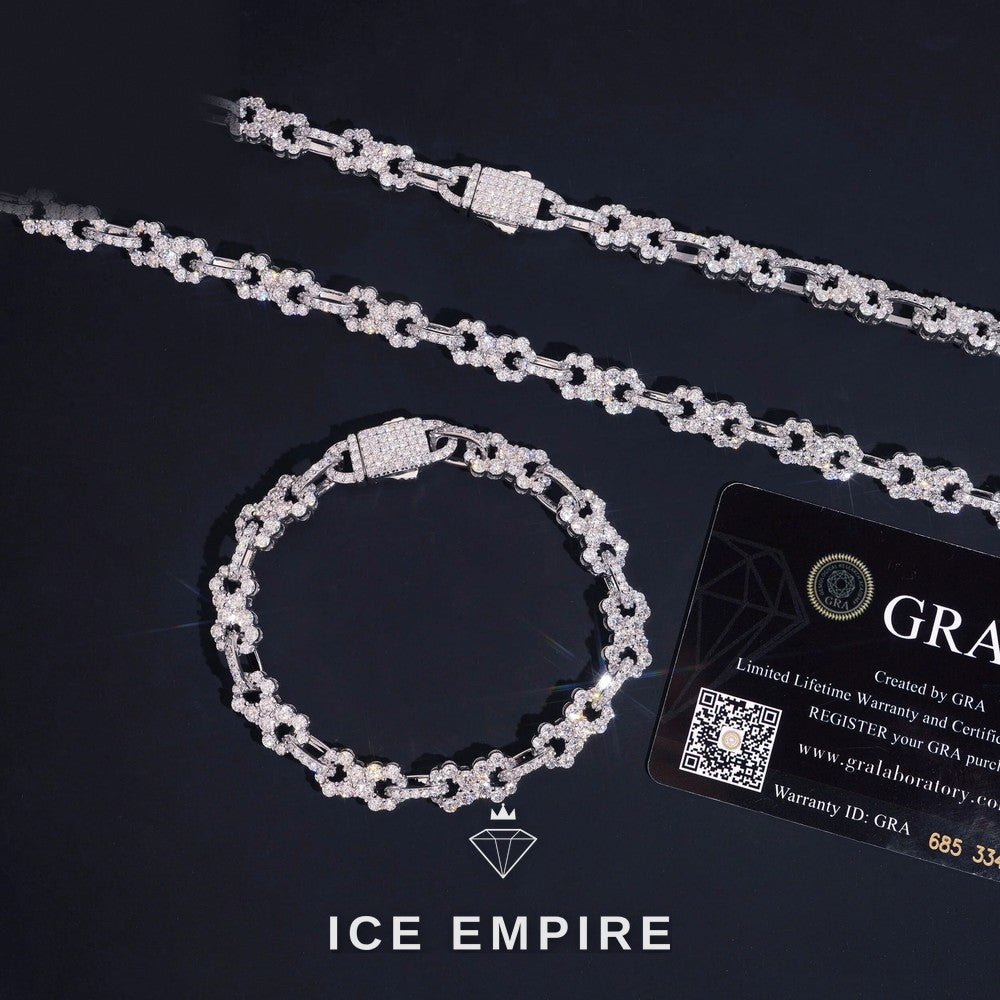 Iced Out Rose Gold Plated Moissanite Cuban Chain