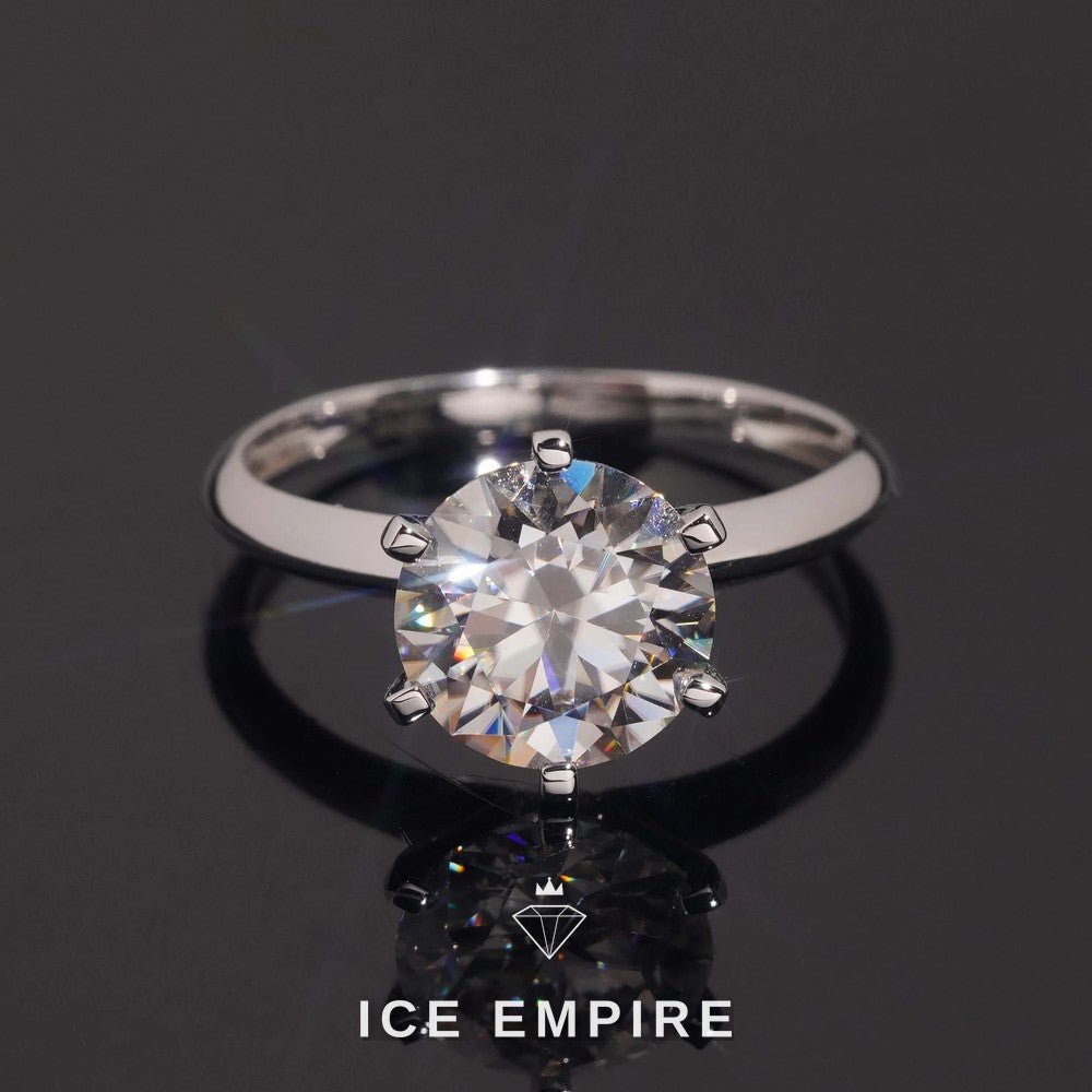 Iced Out Rose Gold Plated Moissanite Engagement Ring