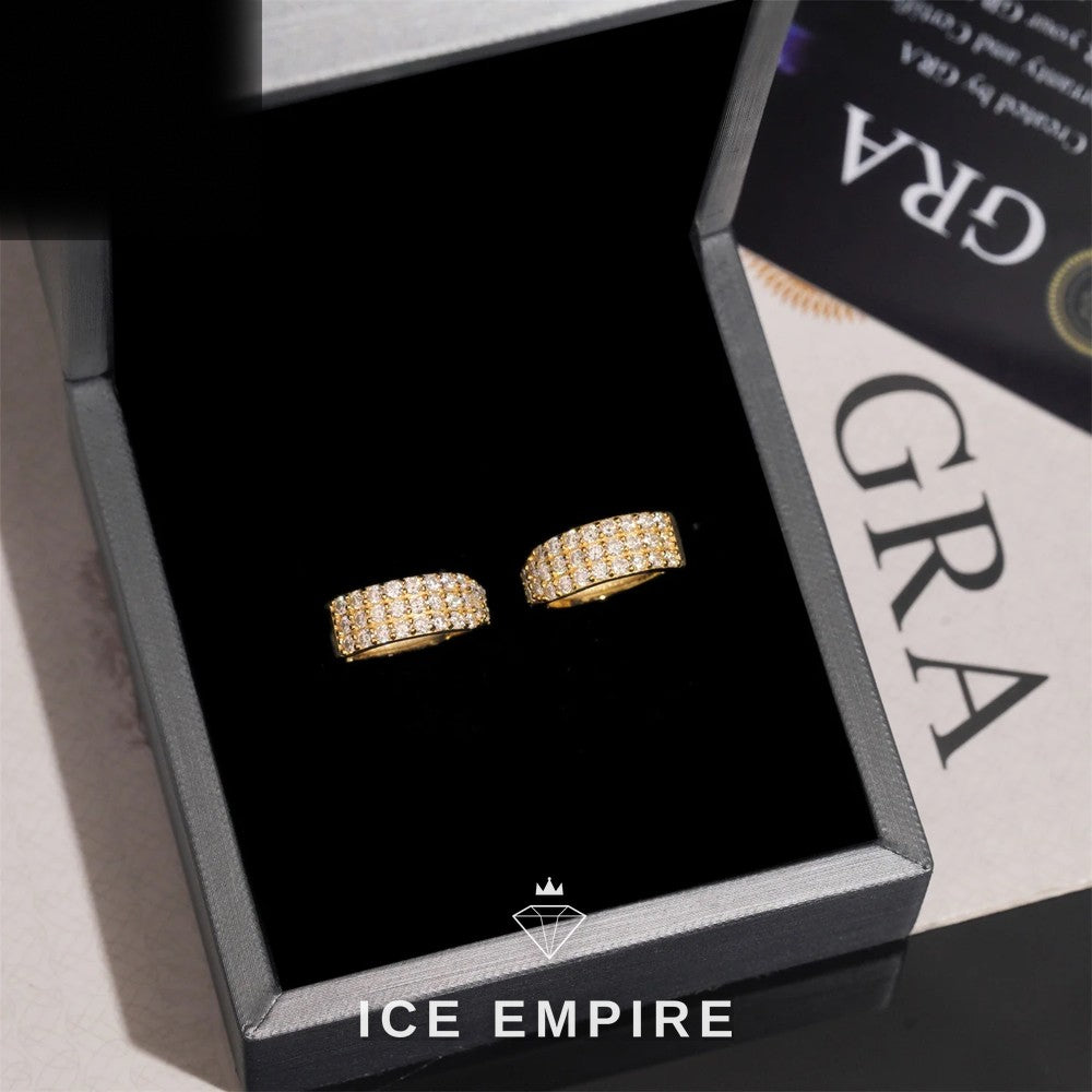 Iced Out 925 Silver Moissanite Hoop Earrings