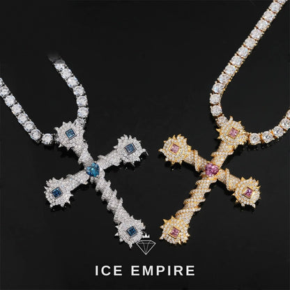 Iced Out Cross 925 Silver Moissanite Pendant