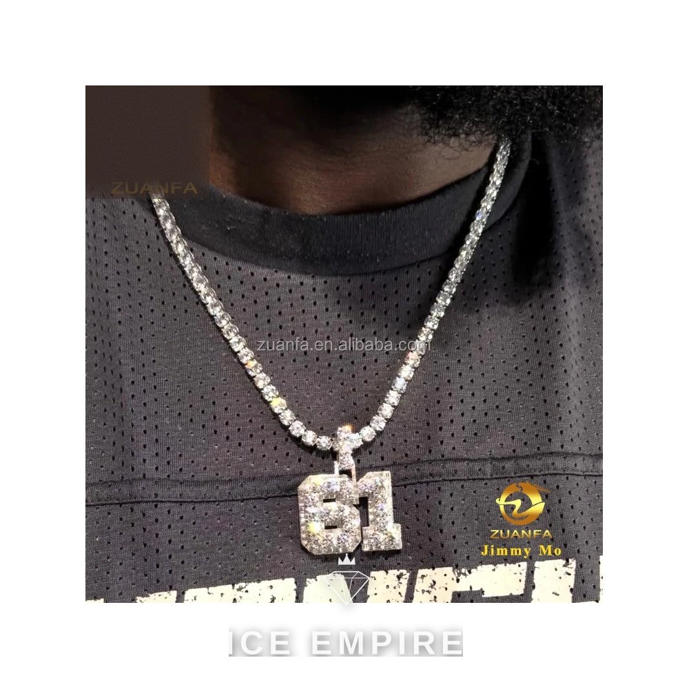 Iced Out Rose Gold Moissanite Pendant