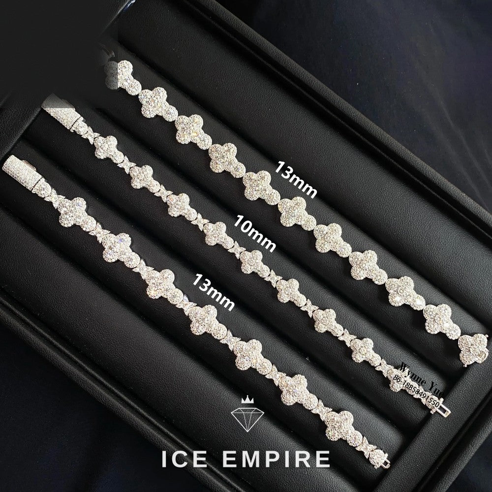 Iced Out 925 Silver Moissanite Cuban Chain