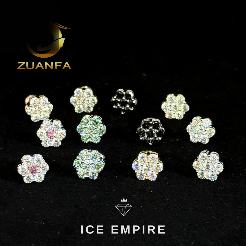 Iced Out 925 Silver Moissanite Earrings