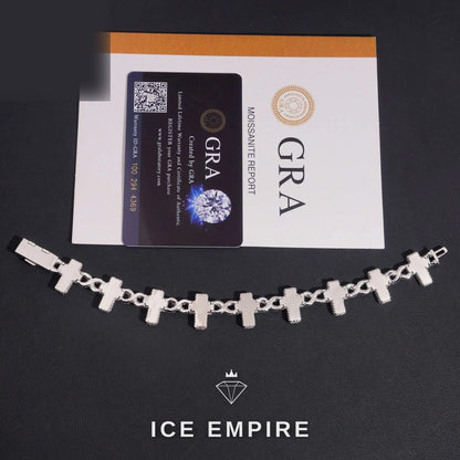 Iced Out Baguette 925 Silver Moissanite Cuban Chain