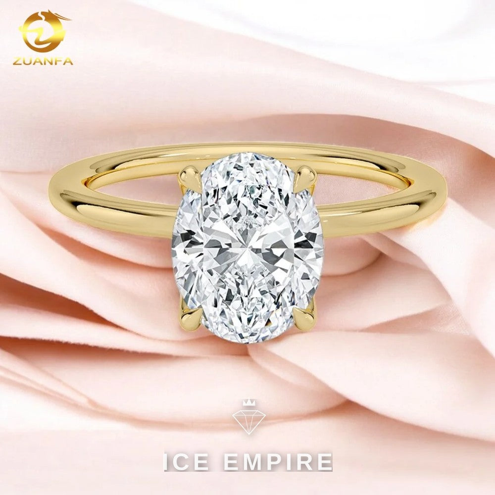 Iced Out Gold Plated Moissanite Engagement Ring
