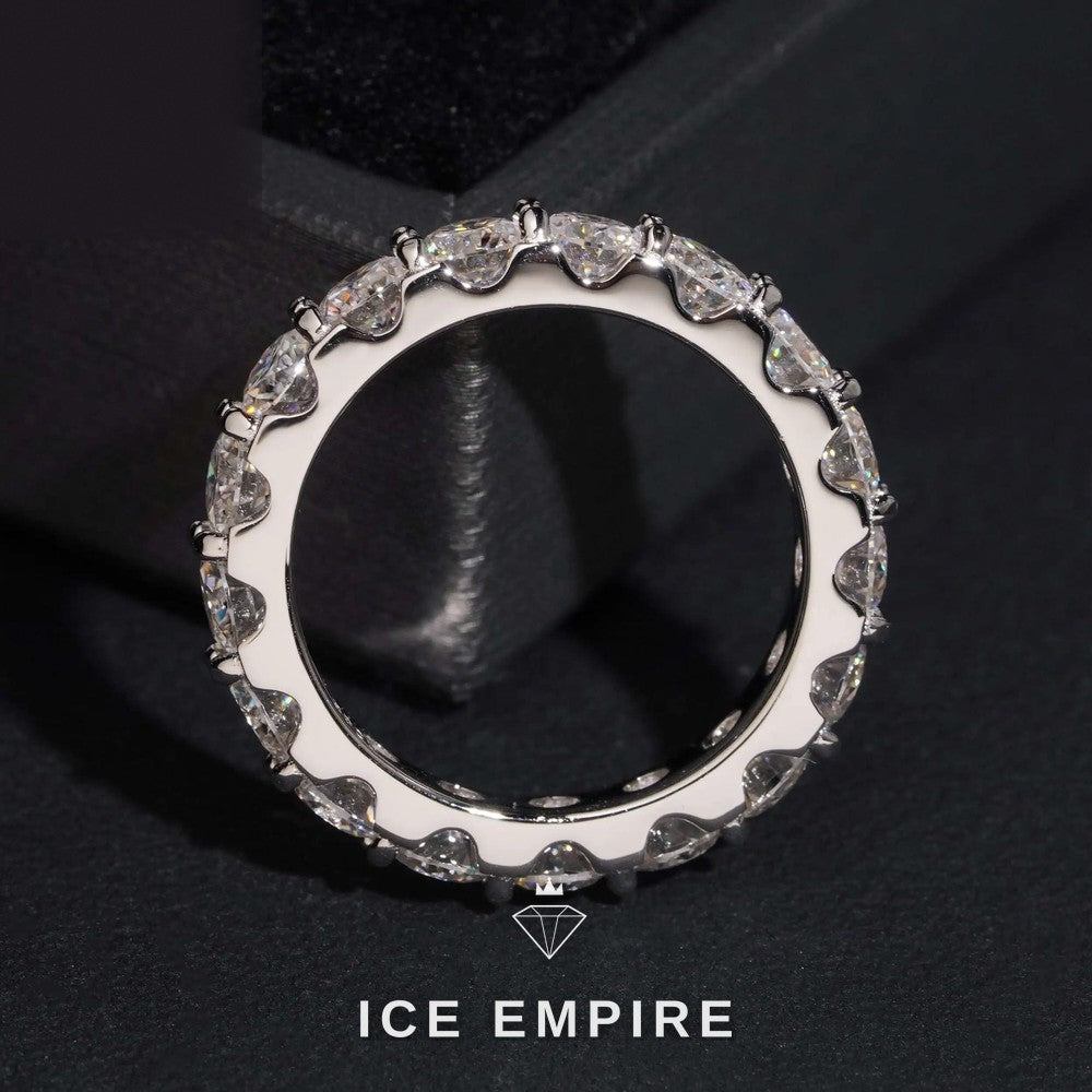 Iced Out 10K Gold Lab Grown Diamond Wedding Band