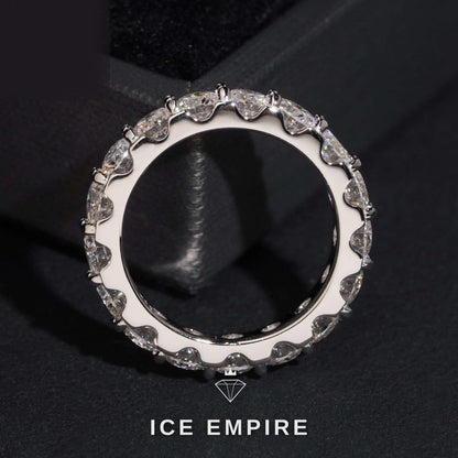 Iced Out 10K Gold Lab Grown Diamond Wedding Band