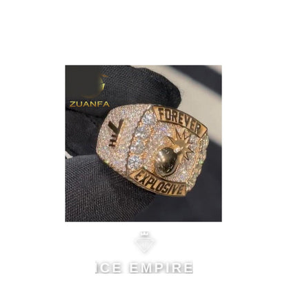 Iced Out 925 Silver Moissanite Ring