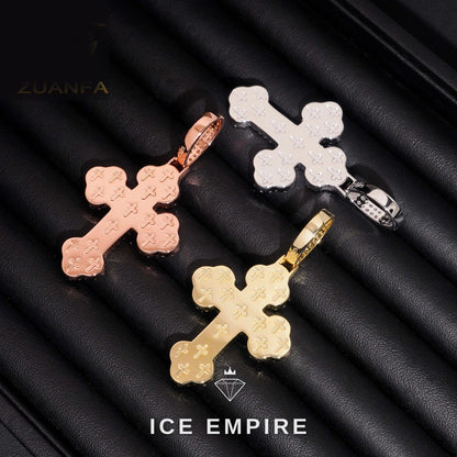 Iced Out Cross 925 Silver Pendant