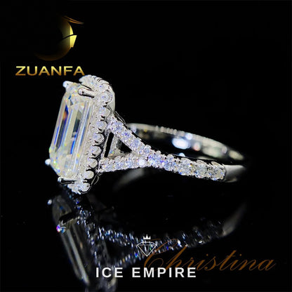 Iced Out 10K Gold Moissanite Engagement Ring