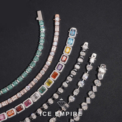 Iced Out 925 Silver Moissanite Tennis Bracelet