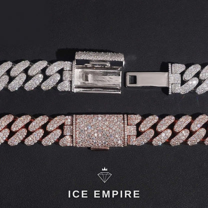 Iced Out Rose Gold Plated Moissanite Cuban Chain